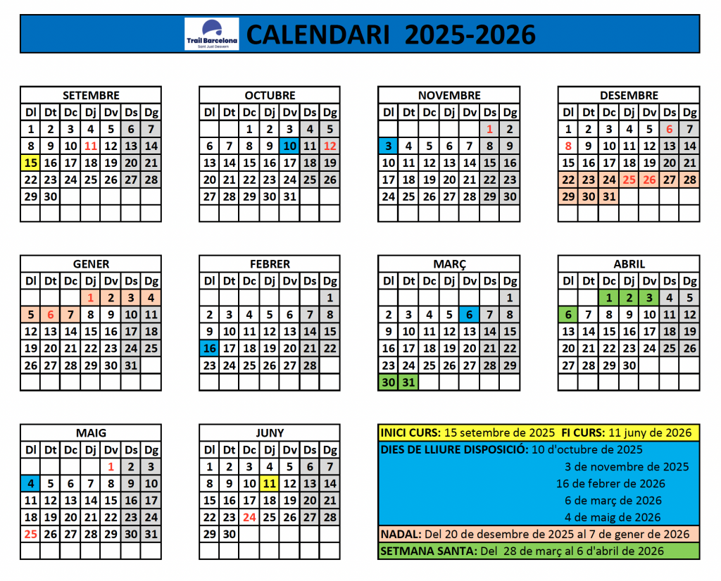 Trail Barcelona Calendari 2025 - 2026